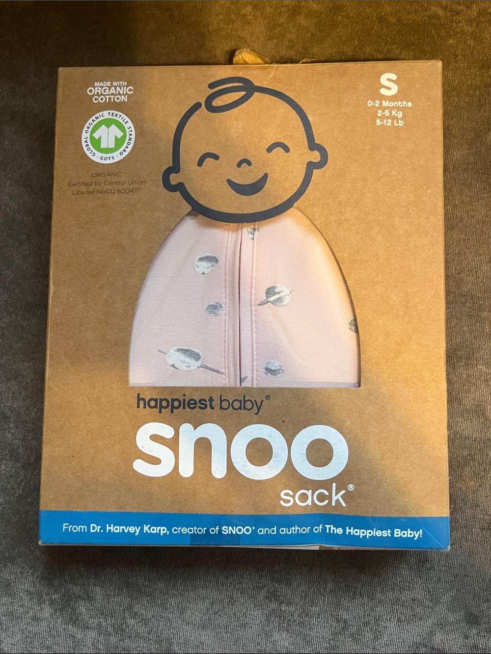 Happiest Baby Snoo Sack Baby Sleep Sack- Pink with white planets